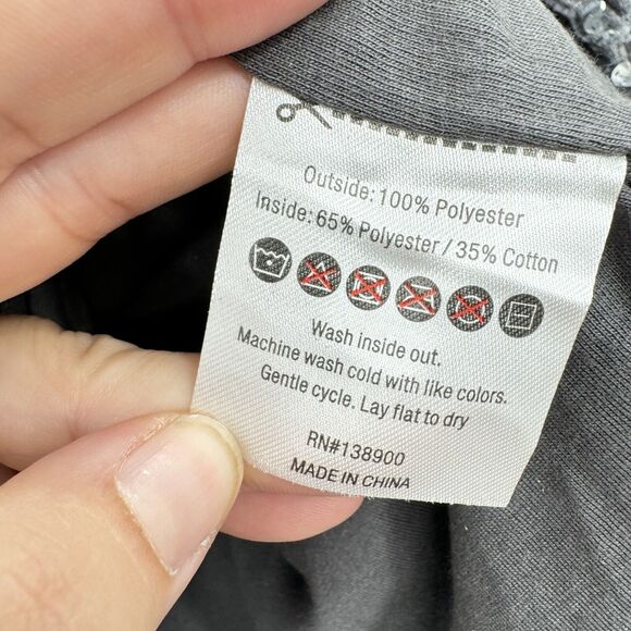 Shiraleah Allover Sequin Sweatshirt Size M Gray Silver Holiday Shimmer Sparkle - Picture 6 of 10